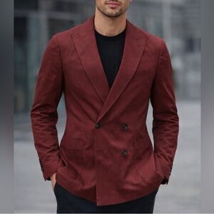 HUGO BOSS Double-Breasted Burgundy Blazer NWT